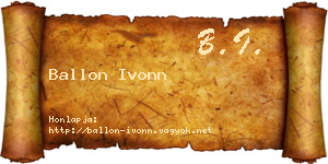 Ballon Ivonn névjegykártya